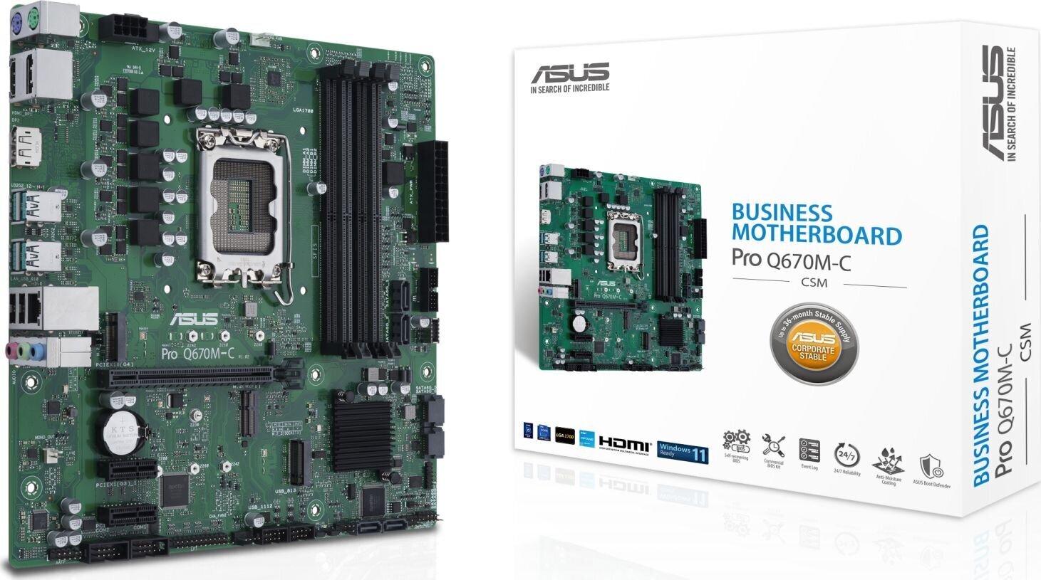Asus Pro Q670M-C-CSM, Micro ATX, LGA1700, DDR5 hind ja info | Emaplaadid | kaup24.ee
