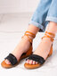 Naiste nööriga sandaalid Shelovet, mustad hind ja info | Naiste sandaalid | kaup24.ee