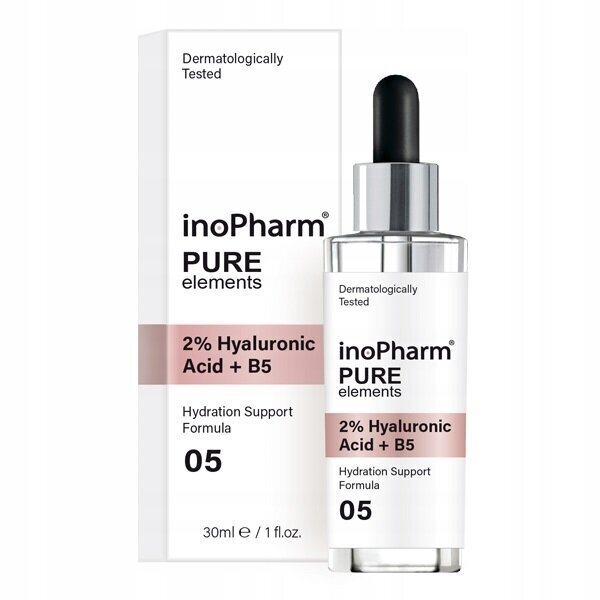 Näoseerum 2% hüaluroonhappe ja vitamiiniga B5 Inopharm Pure, 30ml цена и информация | Näoõlid, seerumid | kaup24.ee