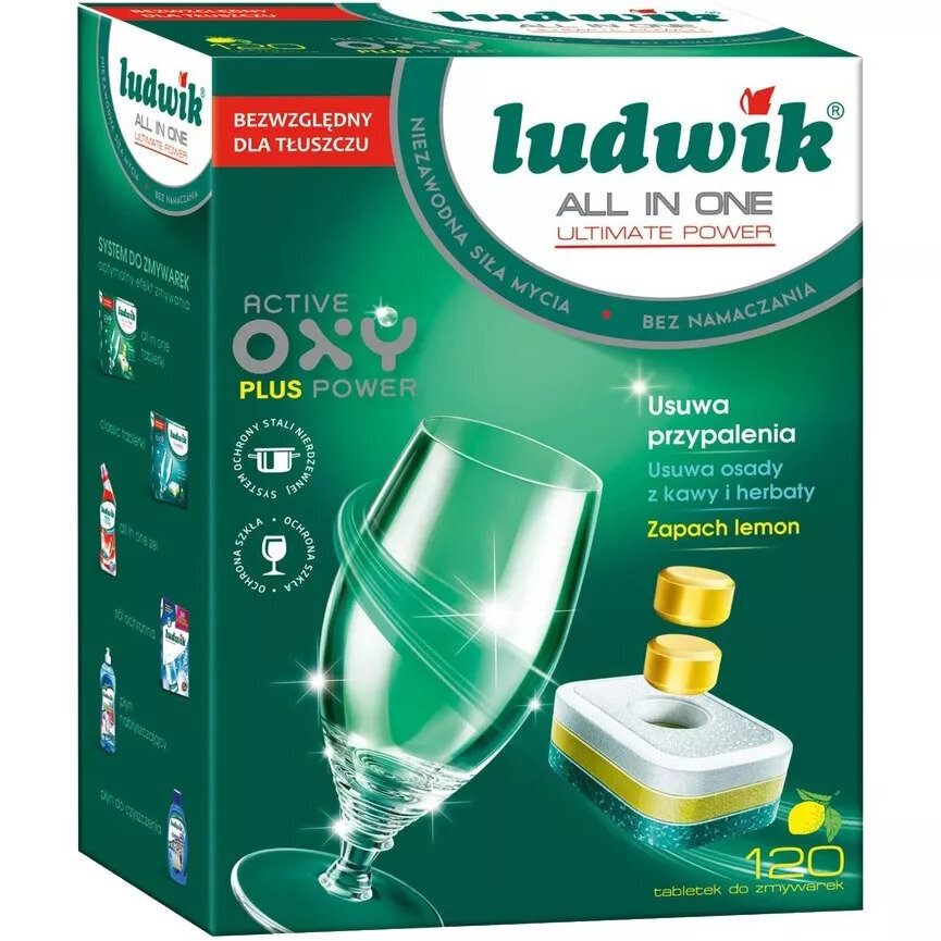 Nõudepesumasinatabletid Ludwik All in One sidrunilõhnalised, 120 tk. цена и информация | Nõudepesuvahendid | kaup24.ee