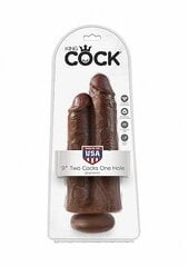 Dildo Two Cocks One Hole pruun, 22,9 cm hind ja info | Dildod | kaup24.ee