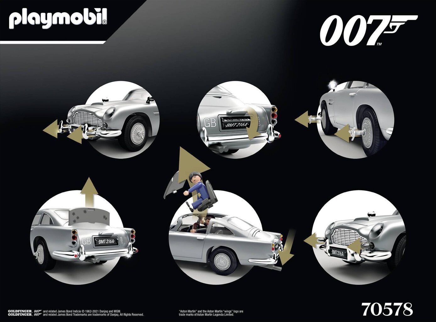 70578 PLAYMOBIL® 007 Aston Martin цена и информация | Klotsid ja konstruktorid | kaup24.ee