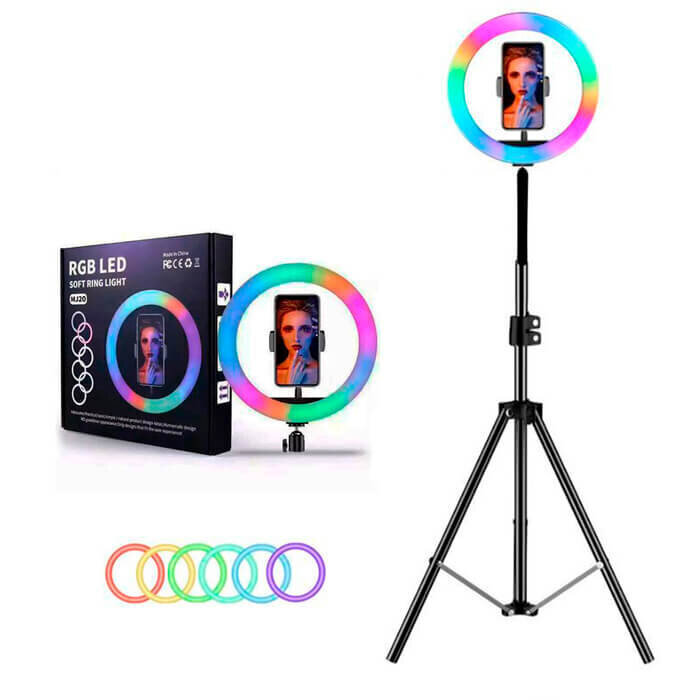 RGB lamp 10" statiiviga 2 m цена и информация | Fotovalgustuse seadmed | kaup24.ee