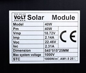 Päikeseelektrijaama komplekt 40W hind ja info | Päikeseenergiajaamade osad | kaup24.ee