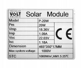 Päikeseelektrijaama komplekt 20W hind ja info | Päikeseenergiajaamade osad | kaup24.ee