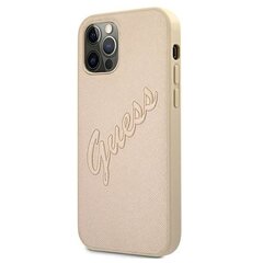 Guess GUHCP12LRSAVSLG iPhone 12 Pro Max 6.7&quot; gold|gold hardcase Saffiano Vintage Script цена и информация | Чехлы для телефонов | kaup24.ee