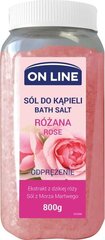 Расслабляющая соль для ванн On Line Роза, 800 г цена и информация | Масла, гели для душа | kaup24.ee