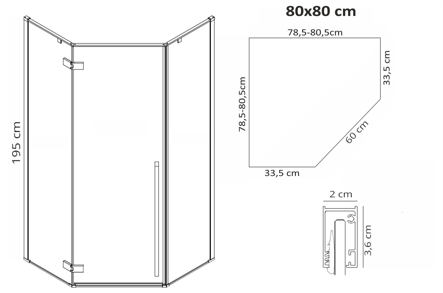 Dušikabiin REA Diamond Gold, 80x80, 100x100 cm цена и информация | Dušikabiinid | kaup24.ee