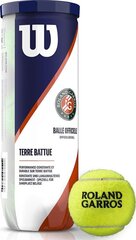 Tennisepallid Wilson Roland Garos Clay Court 3 WRT125000, 3 tk. hind ja info | Välitennise tooted | kaup24.ee
