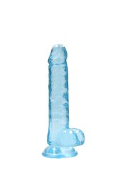 Realistlik dildo munanditega Crystal Clear 17 cm, sinine hind ja info | Dildod | kaup24.ee