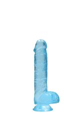 Realistlik dildo munanditega Crystal Clear 15 cm, sinine hind ja info | Dildod | kaup24.ee