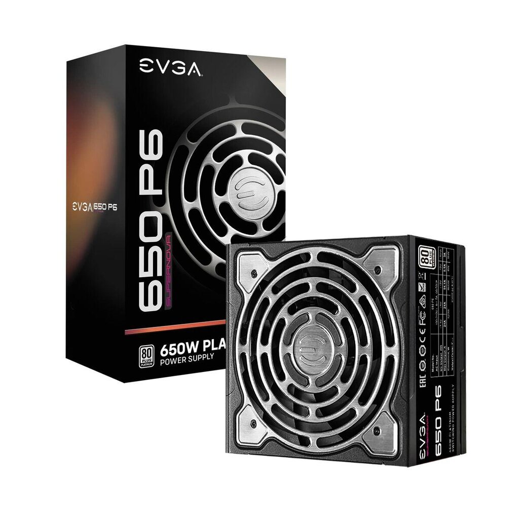 EVGA SuperNOVA 650 P6, 650W, 80 Plus Platinum цена и информация | Toiteplokid (PSU) | kaup24.ee