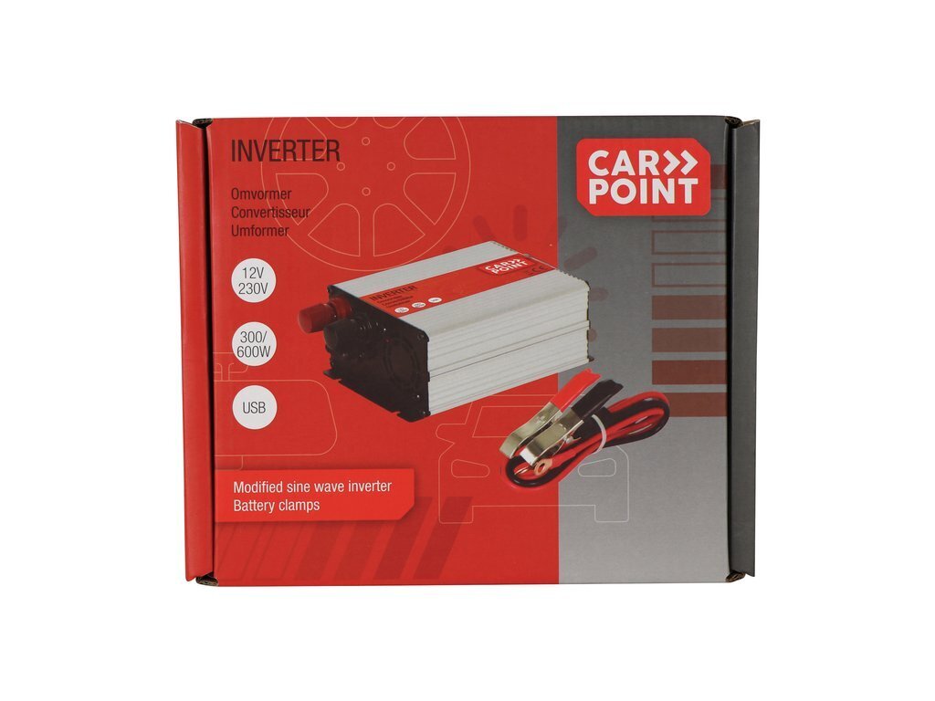 Pingemuundur inverter Carpoint 300 W / 600 W 12 V - 230 V 0510351 цена и информация | Muundurid, inverterid | kaup24.ee