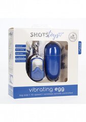 Стимулятор с пультом дистанционного управления Shots Toys Egg, 10 скоростей, длина 8,8 см, синий цена и информация | Секс игрушки, мастурбаторы | kaup24.ee