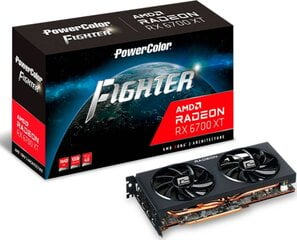 PowerColor Fighter AMD Radeon RX 6700 XT 12GB GDDR6 (AXRX 6700XT 12GBD6-3DH) hind ja info | Videokaardid (GPU) | kaup24.ee