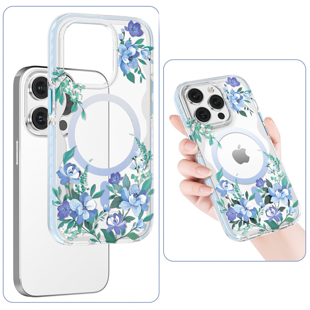 Kingxbar Flora Series iPhone 14 Plus MagSafe, sinine цена и информация | Telefoni kaaned, ümbrised | kaup24.ee