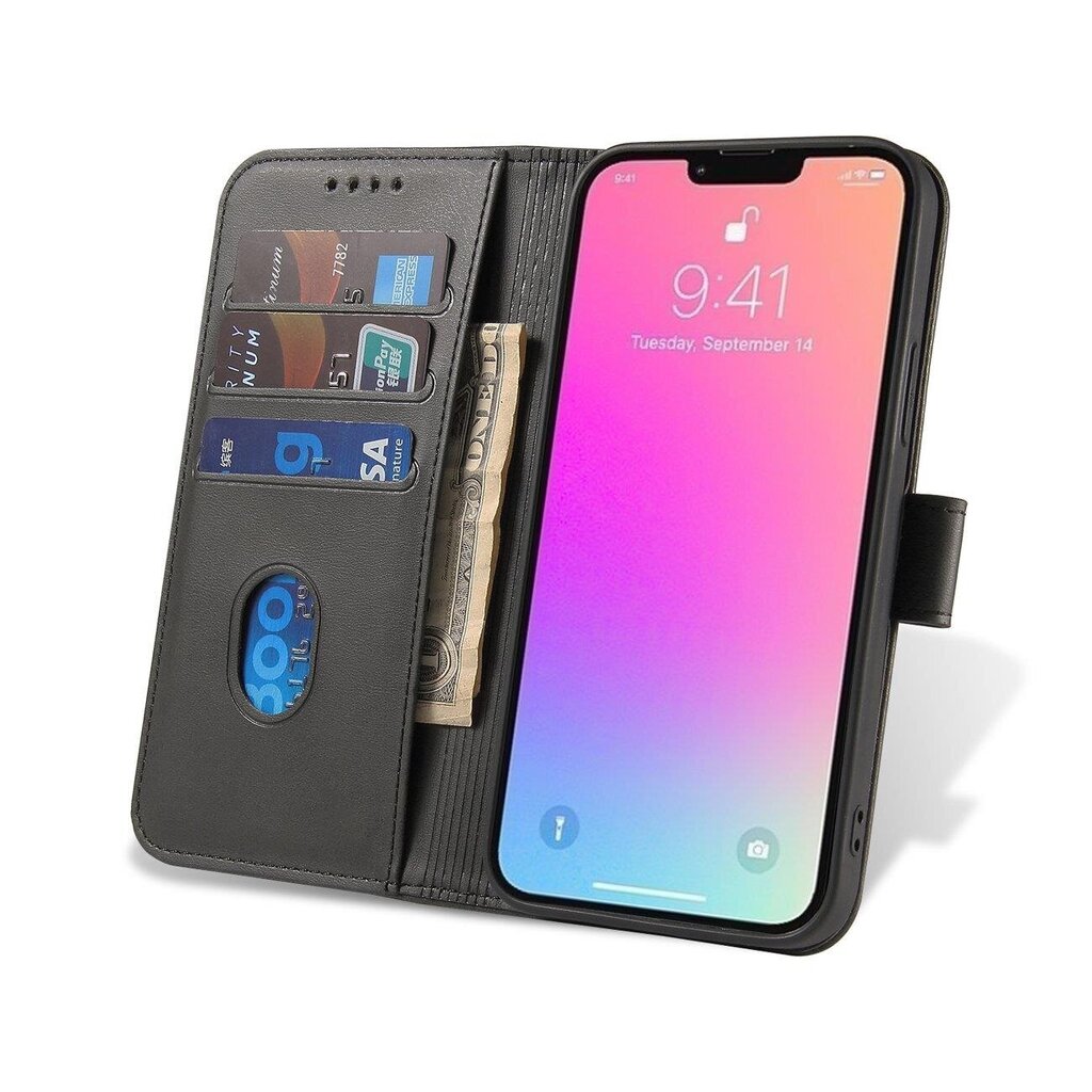 Magnet Case case for Honor X8 5G cover with flip wallet stand black цена и информация | Telefoni kaaned, ümbrised | kaup24.ee