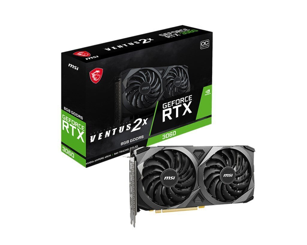 MSI GeForce RTX 3060 VENTUS 2X 8G OC (V397-644R) цена и информация | Videokaardid (GPU) | kaup24.ee