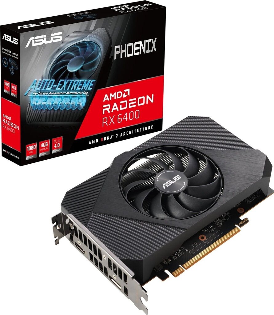 Asus Phoenix Radeon RX 6400 (PH-RX6400-4G) hind ja info | Videokaardid (GPU) | kaup24.ee