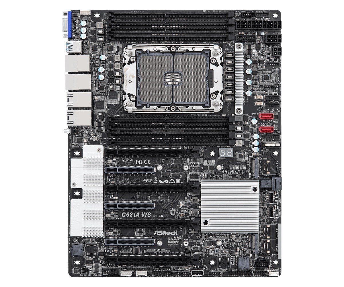 ASRock C621A WS, ATX, LGA4189 (Socket P+), DDR4 hind ja info | Emaplaadid | kaup24.ee