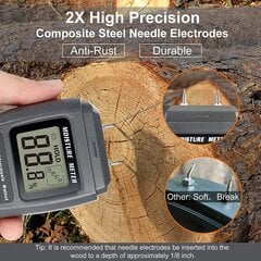 Küttepuude, papi ja puidu niiskusemõõtja цена и информация | Измерители (температура, влажность, pH) | kaup24.ee