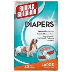Simple Solution ühekordsed mähkmed koertele, suurus L, 12 tk hind ja info | Hooldusvahendid loomadele | kaup24.ee