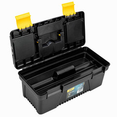 Tööriistakast Deli Tools EDL432412, 330 x 160 x 125, kollane-must hind ja info | Tööriistakastid, tööriistahoidjad | kaup24.ee