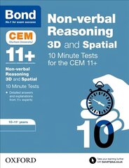 Bond 11plus: CEM 3D Non-Verbal Reasoning 10 Minute Tests: 10-11 Years hind ja info | Noortekirjandus | kaup24.ee