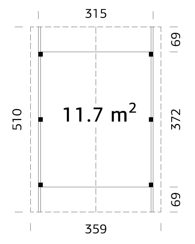 Auto varjualune 11,7 m² pruuni puidukaitsega цена и информация | Kuurid ja aiamajad | kaup24.ee