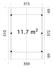 Auto varjualune 11,7 m² valge alusvärviga цена и информация | Садовые сараи, дровницы | kaup24.ee