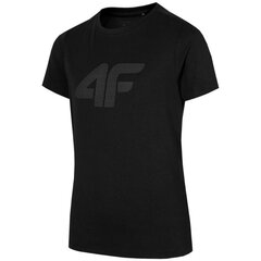 Футболка 4F Jr HJZ22-JTSM002 20S, черная цена и информация | Рубашки для мальчиков | kaup24.ee