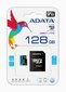 Mälukaart ADATA Premier 128 GB microSDXC UHS-I, klass 10 + adapter цена и информация | Mobiiltelefonide mälukaardid | kaup24.ee