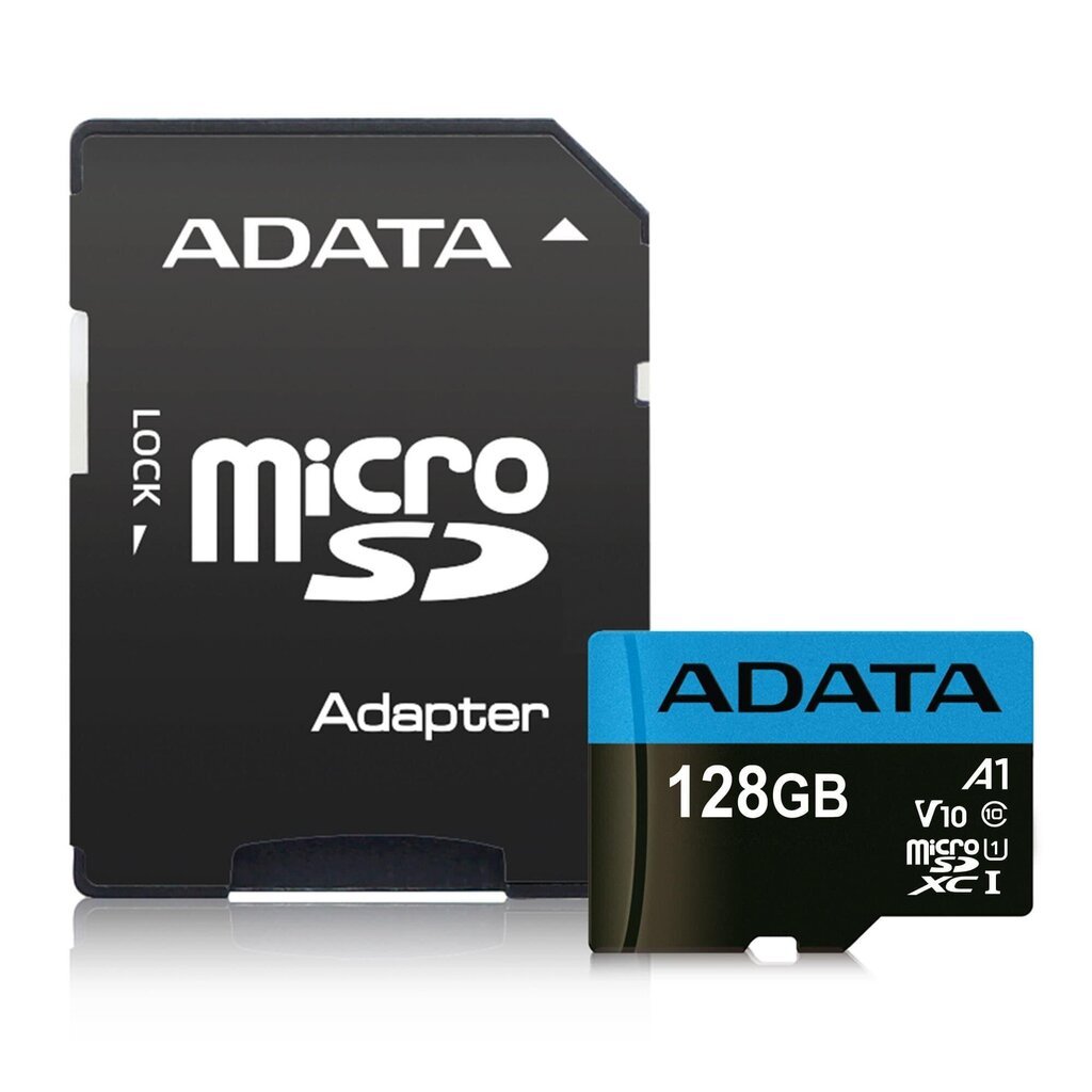 Mälukaart ADATA Premier 128 GB microSDXC UHS-I, klass 10 + adapter hind ja info | Mobiiltelefonide mälukaardid | kaup24.ee