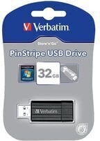 Накопитель Verbatim PinStripe, 32 Гб цена и информация | USB накопители | kaup24.ee