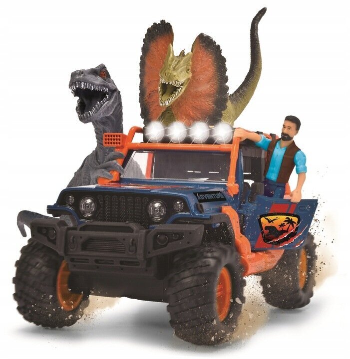 Jeepster komandör koos dinosauruste kujudega, Dickie Toys 3837024 hind ja info | Poiste mänguasjad | kaup24.ee
