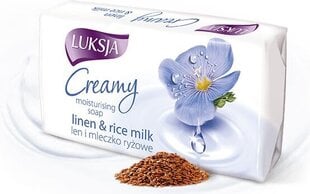 Увлажняющее кремовое мыло с экстрактом льна и рисовым молоком Luksja, 90 г цена и информация | Мыло | kaup24.ee
