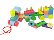 Puidust klotside mäng lastele Lean Toys, rongifiguurid цена и информация | Klotsid ja konstruktorid | kaup24.ee