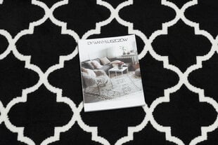 Rugsx ковровая дорожка Bcf Morad Trelis, чёрная / белая, 100 см цена и информация | Коврики | kaup24.ee