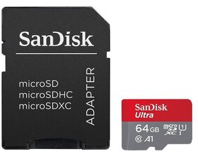 SanDisk Ultra microSDXC A1 64GB 100MBs hind ja info | Fotoaparaatide mälukaardid | kaup24.ee
