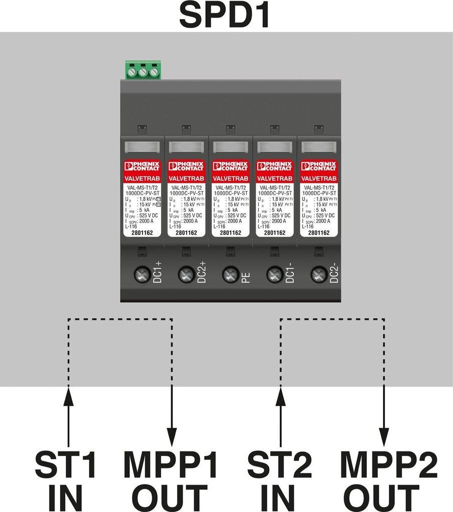 Распределительная коробка PV Phoenix Contact, 1000 В пост. тока, тип 1+2  2MPPT цена | kaup24.ee