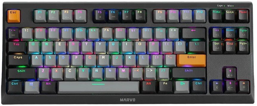 Marvo KG980B TKL mehaaniline RGB klaviatuur (Hot-Swap, US, Blue switch) hind ja info | Klaviatuurid | kaup24.ee