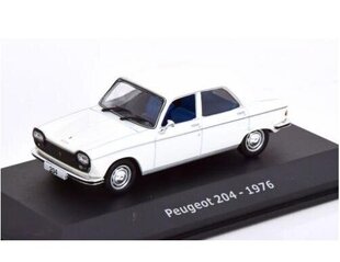 Peugeot 204 - 1976 White HACHETTE 1:43 ADD154 hind ja info | Mudelautode kollektsioneerimine | kaup24.ee