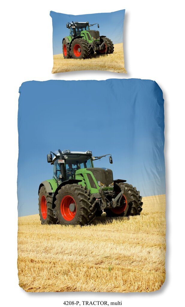 Laste voodipesukomplekt 2-osaline GOOD MORNING Tractor, 140x200 cm hind ja info | Beebide ja laste voodipesu | kaup24.ee