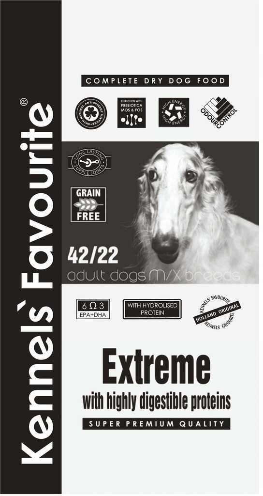 Kennelid Favourite Extreme 42/22, super premium klass, 12,5 kg hind ja info | Kuivtoit koertele | kaup24.ee