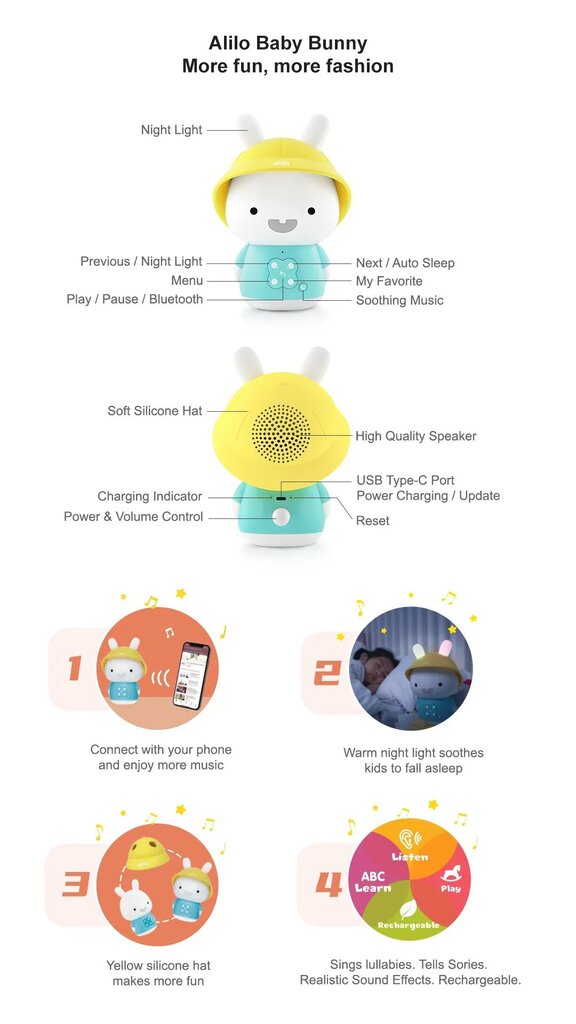 Alilo Baby Bunny Bluetooth ENG hind ja info | Imikute mänguasjad | kaup24.ee