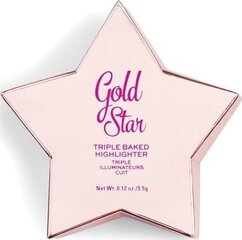 Sära andev toode I heart Revolution Star Show Highlighter Gold Star, 3,5g hind ja info | Päikesepuudrid, põsepunad | kaup24.ee