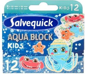 Пластырь для детей Salvequick Plastry Aqua Block Kids 12 шт. цена и информация | Аптечки | kaup24.ee