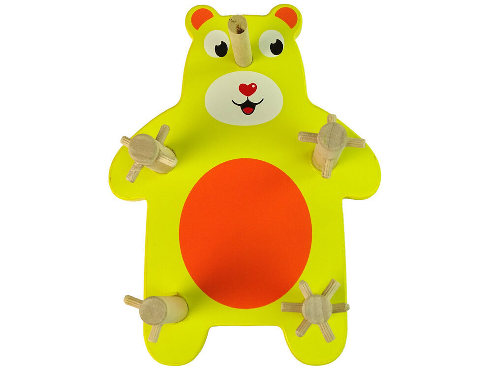 Laste puidust klotside mäng Lean Toys Teddy Bear  hind ja info | Arendavad mänguasjad | kaup24.ee