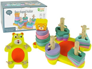 Laste puidust klotside mäng Lean Toys Teddy Bear  hind ja info | Arendavad mänguasjad | kaup24.ee