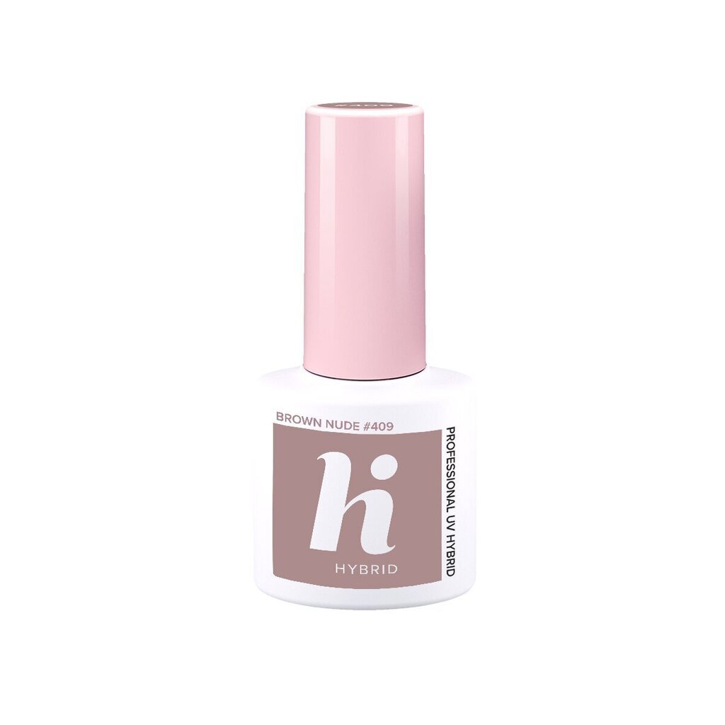 Hübriidküünelakk Hi Hybrid Brown Nude 409, 5ml цена и информация | Küünelakid, küünetugevdajad | kaup24.ee